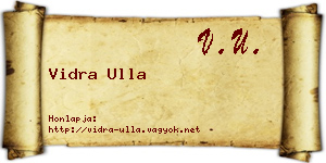 Vidra Ulla névjegykártya